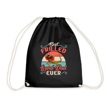 Collared Lizard Frilled-neck lizard Reptile Herpetologist - Drawstring Bag - black - Front