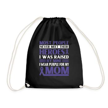 Ruban sur la violence domestique Violence domestique Maman - Sac de sport léger - noir - Devant