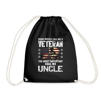 Important Call Uncle American Proud Veterans Day - Turnbeutel - Schwarz - Vorne