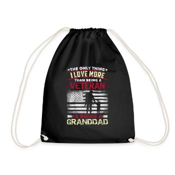Love Being Granddad American Proud Veterans Day - Turnbeutel - Schwarz - Vorne