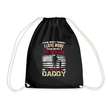 Love Being Daddy American Proud Veterans Day - Turnbeutel - Schwarz - Vorne