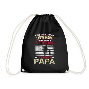 Love Being Papa Dad American Proud Veterans Day - Turnbeutel - Schwarz - Vorne