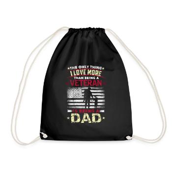 Love Being Dad Papa American Proud Veterans Day - Turnbeutel - Schwarz - Vorne