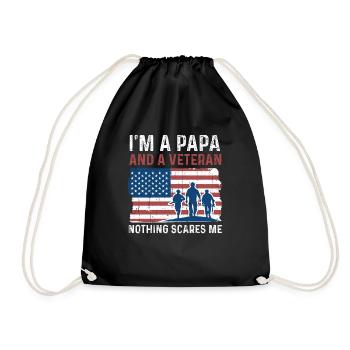 Dad Papa Nothing Scare American Proud Veterans Day - Turnbeutel - Schwarz - Vorne