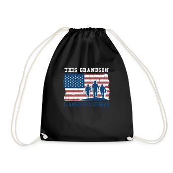 Grandson Raise Veteran America Proud Veterans Day - Turnbeutel - Schwarz - Vorne