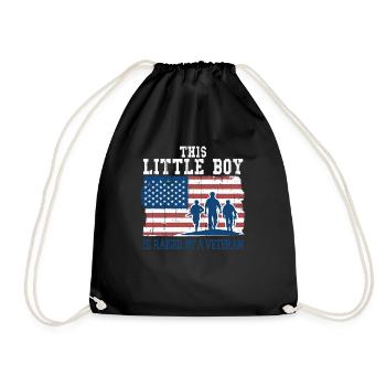 Little Boy Raise By Veteran Proud Veterans Day - Turnbeutel - Schwarz - Vorne