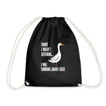 Penser à la faune des oies, dire drôle d'oie - Sac de sport léger - noir - Devant