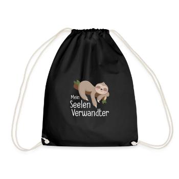 Mein Seelenverwandter Faultier - Turnbeutel - Schwarz - Vorne
