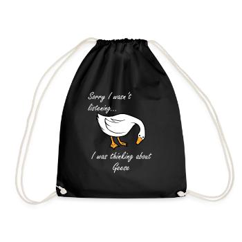 En pensant aux oiseaux, jolies oies sauvages, oies - Sac de sport léger - noir - Devant