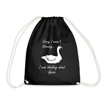 Oies, oiseaux sauvages, adorables oies - Sac de sport léger - noir - Devant