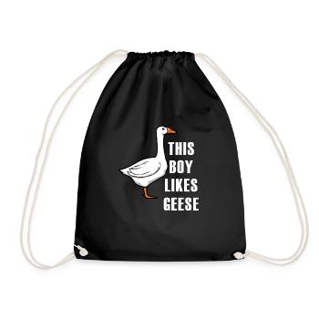 Un garçon aime les jolies oies, la vie sauvage, - Sac de sport léger - noir - Devant