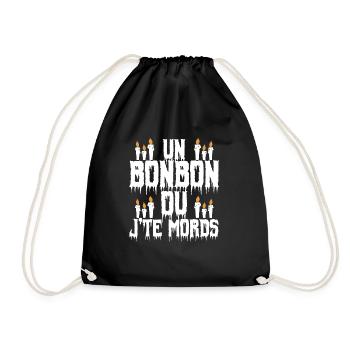 Humour-Un bonbon ou je te mords. - Sac de sport léger - noir - Devant