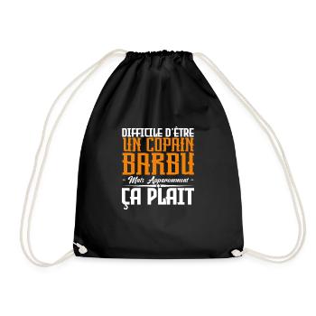 copain barbu, citations barbe, cadeau copain - Sac de sport léger - noir - Devant