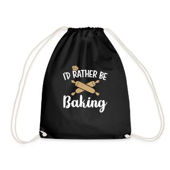 I'd Rather Be Baking Funny Cooks Bakers - Sac de sport léger - noir - Devant