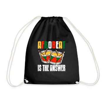 AFROBEAT Is The Answer Awesome Retro T-Shirt - Turnbeutel - Schwarz - Vorne