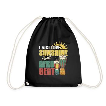 I Just Love Sunshine & AFROBEAT Cool Retro Designs - Turnbeutel - Schwarz - Vorne