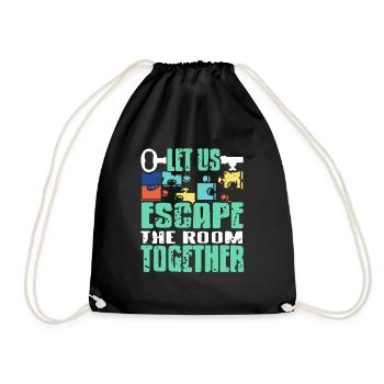 Let Us Escape The Room Together Retro Vintage - Drawstring Bag - black - Front
