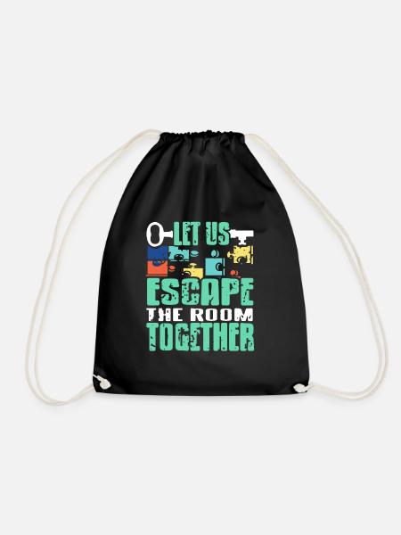 Let Us Escape The Room Together Retro Vintage - Turnbeutel - Schwarz