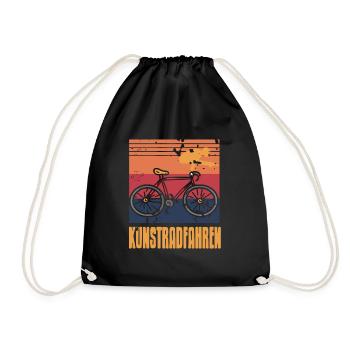 KUNSTRADFAHREN Cool Retro Vintage Art Cycling - Turnbeutel - Schwarz - Vorne