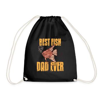 Best Fish DAD Ever Retro Fish Lover Designs - Drawstring Bag - black - Front