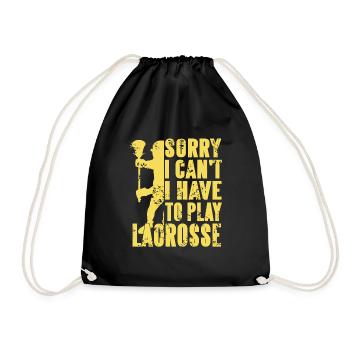 Désolé, je ne peux pas, je dois jouer à LACROSSE Retro Funny - Sac de sport léger - noir - Devant