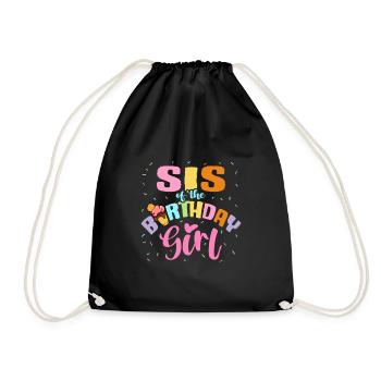 Sœur Anniversaire Enfant Joyeux B-Day Crème glacée - Sac de sport léger - noir - Devant