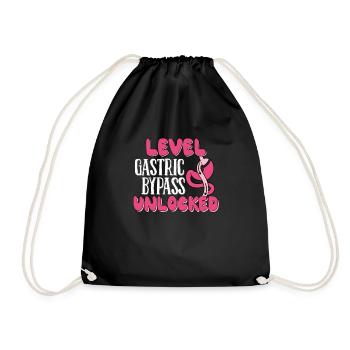Level Gastric Bypass Unlocked, Gastric Surgery - Drawstring Bag - black - Front