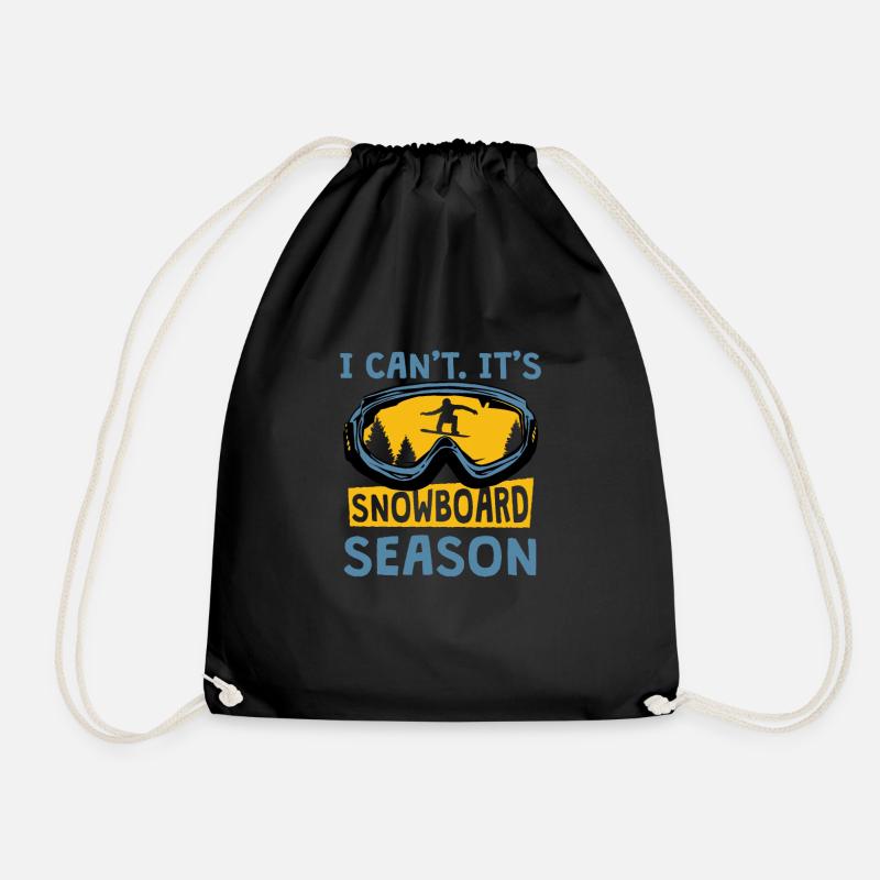I Can't It's Snowboard Season, Snowboarder - Drawstring Bag - black