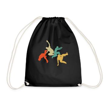 Parkour Free Running Traceur Retro - Drawstring Bag - black - Front