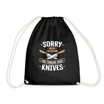 Butcher Knife Knife Knife Collector - Drawstring Bag - black - Front