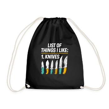 Butcher Knife Knife Knife Collector - Drawstring Bag - black - Front