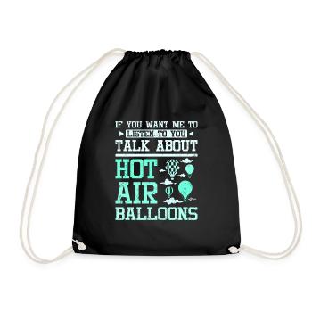 Talke about hot air balloons - Turnbeutel - Schwarz - Vorne