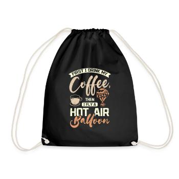 Café et montgolfière volante - Sac de sport léger - noir - Devant