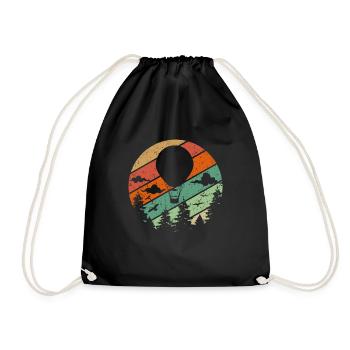 Retro Vintage hot air balloon - Turnbeutel - Schwarz - Vorne
