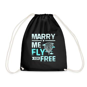 Marry me fly pour pilote de montgolfière gratuit - Sac de sport léger - noir - Devant