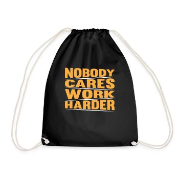 Personne ne s’en soucie Travailler plus fort - Gym Fitness Workout Mot - Sac de sport léger - noir - Devant