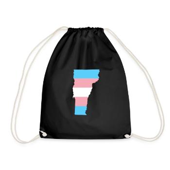 Trans Flag Vermont LGBT Pride Support - Drawstring Bag - black - Front