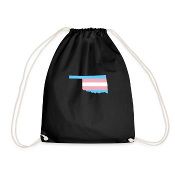 Trans Flag Oklahoma LGBT Pride Support - Drawstring Bag - black - Front