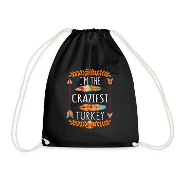 The Craziest Turkey Day 2022 Happy Thanksgiving - Turnbeutel - Schwarz - Vorne