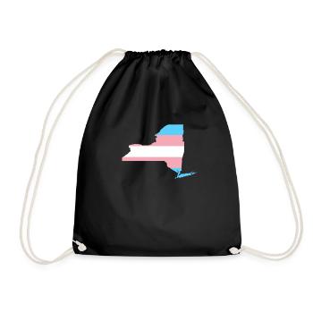 Trans Flag New York LGBT Pride Support - Drawstring Bag - black - Front