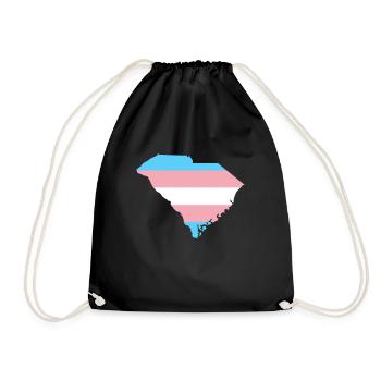 Trans Flag South Carolina LGBT Pride Support - Drawstring Bag - black - Front