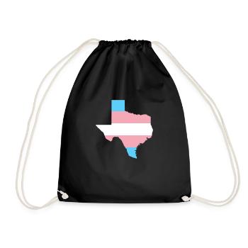 Trans Flag Texas LGBT Pride Support - Drawstring Bag - black - Front