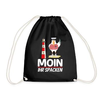 Moin Ihr Spacken Möwe Norddeutsch Plattdeutscher - Sac de sport léger - noir - Devant