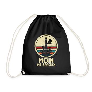 Moin Ihr Spacken Möwe Norddeutsch Plattdeutscher - Sac de sport léger - noir - Devant