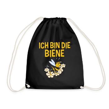Ich Bin Die Biene Lustiger Name Sabine Vorname - Turnbeutel - Schwarz - Vorne