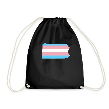 Trans Flag Pennsylvania LGBT Pride Support - Drawstring Bag - black - Front