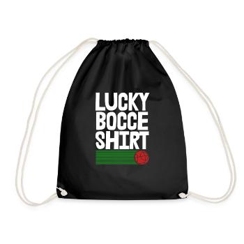 Lucky Bocce Shirt - Drawstring Bag - black - Front