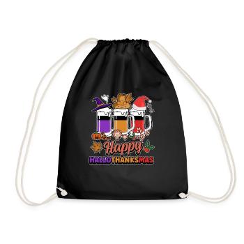 Hallothanksmas Bière Halloween Noël - Sac de sport léger - noir - Devant