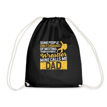 Wrestler Dad Lustig Wrestling Daddy Pride Wrestle - Drawstring Bag - black - Front
