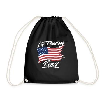Let Freedom RING Awesome Patriotic American - Turnbeutel - Schwarz - Vorne